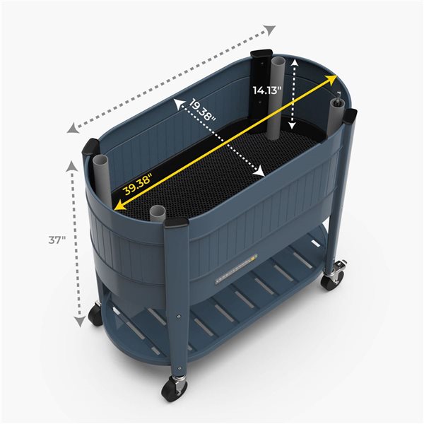 Permasteel Blue Elevated Garden Bed with EnGrow TrueSoil Technology