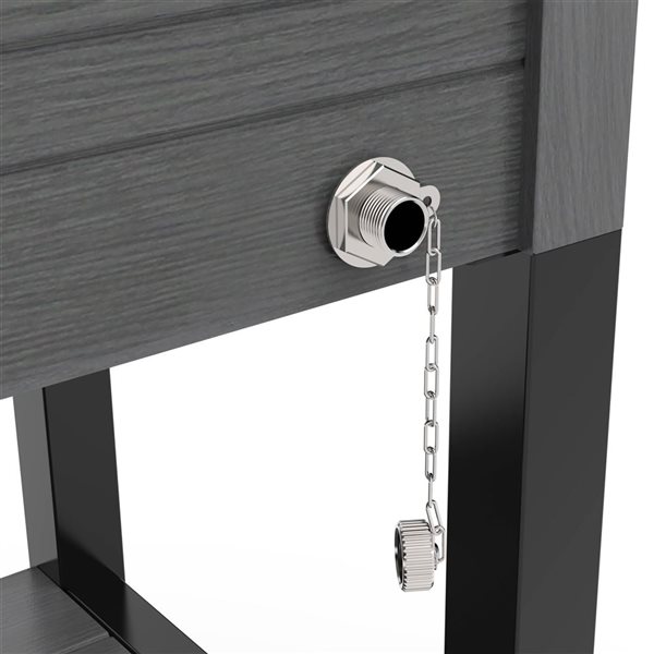 Permasteel 80QT Grey Wood Grain Rolling Patio Cooler with Divider