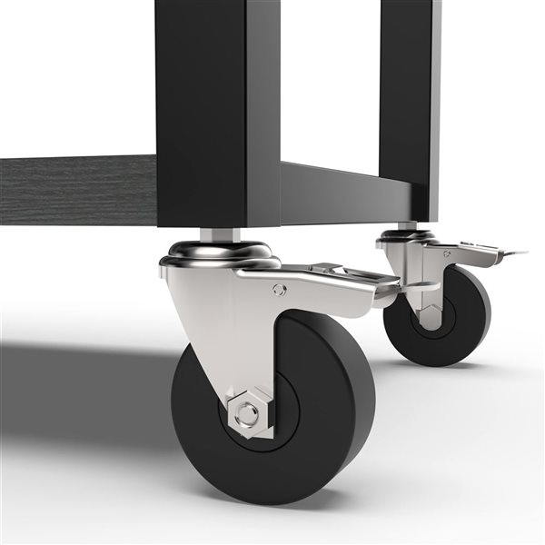 Permasteel 80QT Grey Wood Grain Rolling Patio Cooler with Divider