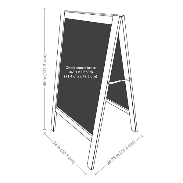 Sunnydaze Decor Graywashed A‑Frame Double Magnetic Chalkboard, 2‑Pack