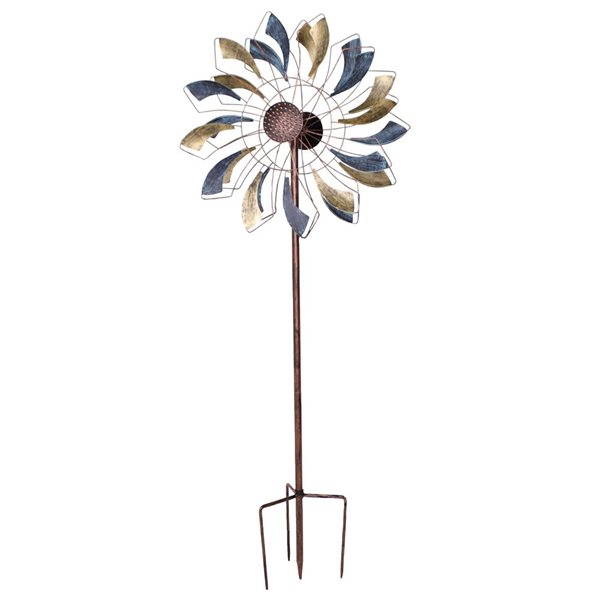 Sunnydaze Decor 84.5‑in Metallic Pinwheel Powder‑Coated Iron Wind Spinner