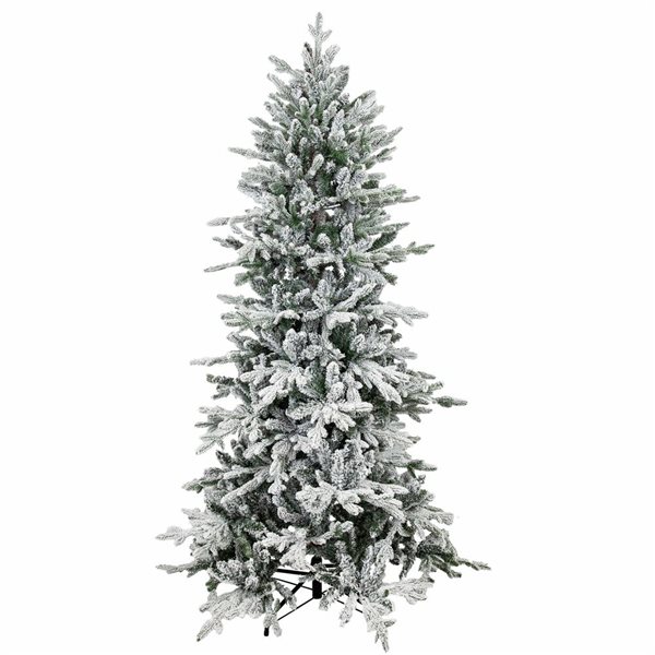 Sunnydaze Decor 6‑ft Slim and Stately Flocked Artificial Christmas Tree