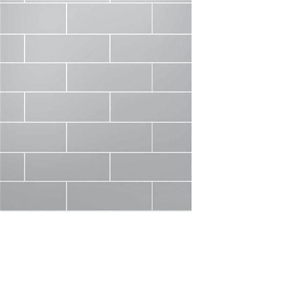 Streamline 36-in L x 36-in W x 76-in H 2-Piece Glue-Up Corner Shower Surround - Grey Tile Finish