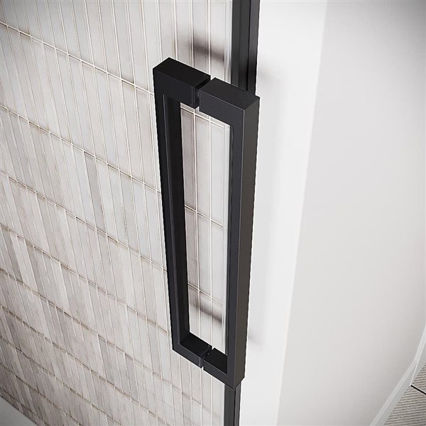 Streamline Vitravo 48 x 76-in Clear CrystalTech Glass Semi-Frameless Sliding Shower Door - Matte Black