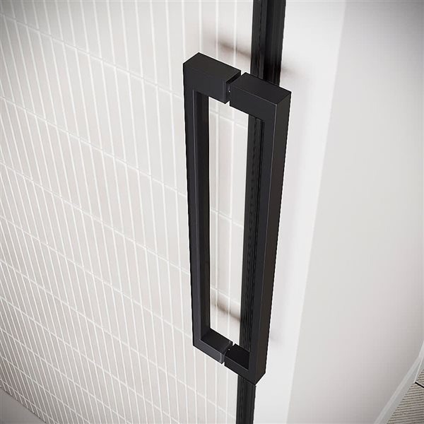 Streamline Torre 48 x 76-in Clear CrystalTech Glass Semi-Frameless Sliding Shower Door - Matte Black