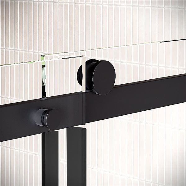 Streamline Torre 48 x 76-in Clear CrystalTech Glass Semi-Frameless Sliding Shower Door - Matte Black