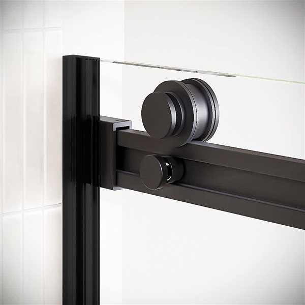 Streamline Torre 48 x 76-in Clear CrystalTech Glass Semi-Frameless Sliding Shower Door - Matte Black