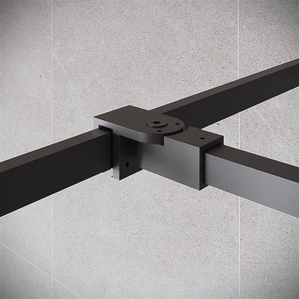 Streamline Crati 34 x 76-in Clear CrystalTech Glass Framed Fixed Panel - Matte Black