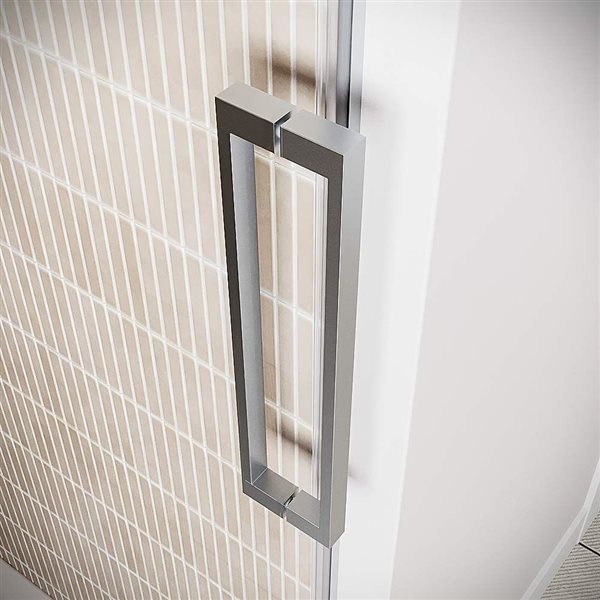 Streamline Biscubio 48 x 76-in Clear CrystalTech Glass Semi-Frameless Sliding Shower Door - Polished Chrome