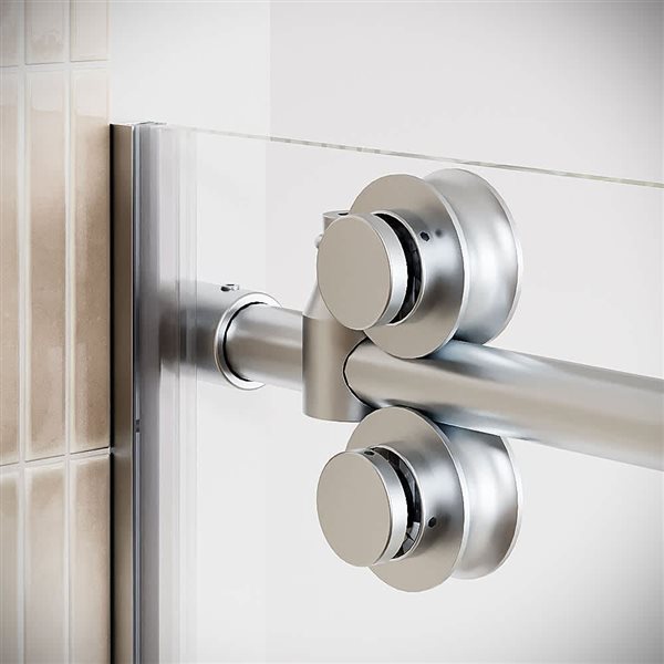 Streamline Biscubio 48 x 76-in Clear CrystalTech Glass Semi-Frameless Sliding Shower Door - Polished Chrome