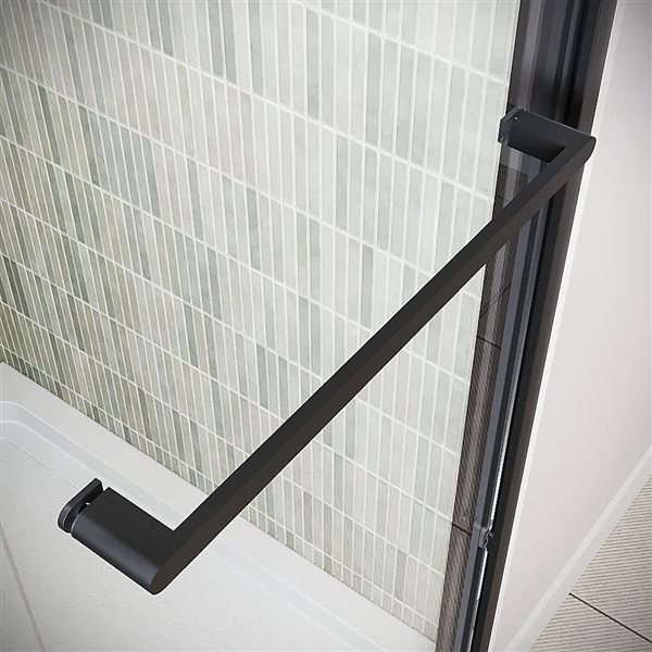 Streamline Albegna 48 x 76-in Clear CrystalTech Glass Framed Sliding Shower Door - Matte Black