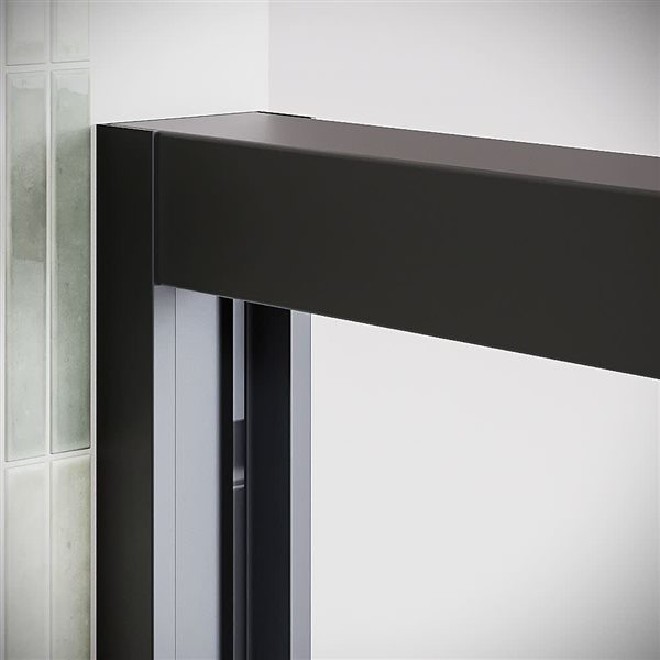 Streamline Albegna 48 x 76-in Clear CrystalTech Glass Framed Sliding Shower Door - Matte Black