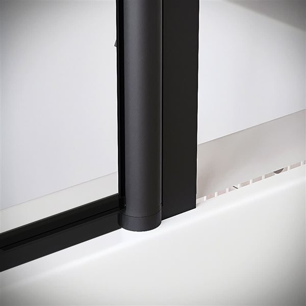 Streamline Candigliano 48 x 58-in Semi-Frameless Pivot Bathtub Door w/ CrystalTech Tempered Glass - Matte Black