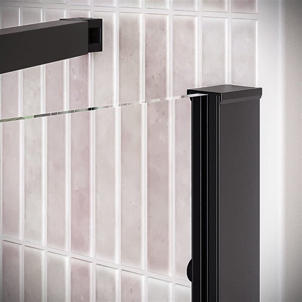 Streamline Candigliano 48 x 58-in Semi-Frameless Pivot Bathtub Door w/ CrystalTech Tempered Glass - Matte Black