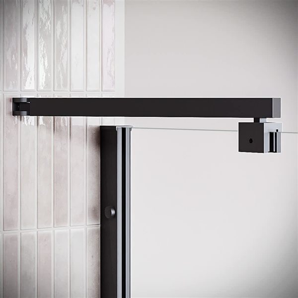 Streamline Candigliano 48 x 58-in Semi-Frameless Pivot Bathtub Door w/ CrystalTech Tempered Glass - Matte Black