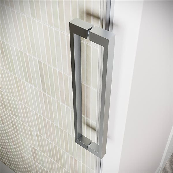 Streamline Lato 60 x 76-in Clear CrystalTech Glass Semi-Frameless Sliding Shower Door - Polished Chrome