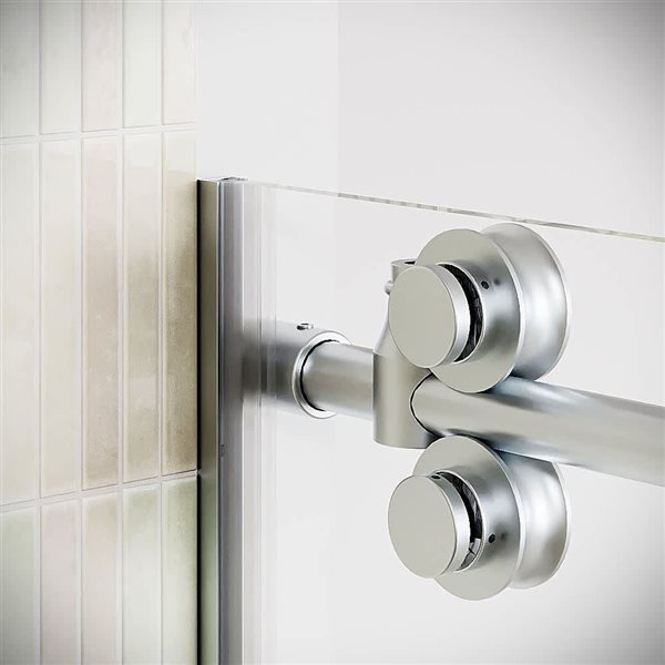Streamline Lato 60 x 76-in Clear CrystalTech Glass Semi-Frameless Sliding Shower Door - Polished Chrome