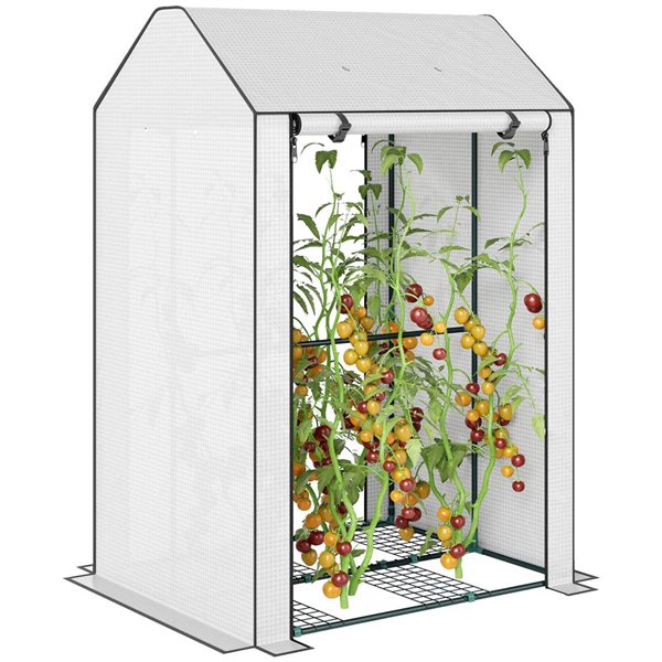 Mini Rona Outsunny White Portable Mini Greenhouse with Vents 845-605V01DG | RONA