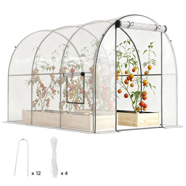 Outsunny Clear Walk-In Greenhouse with Steel Frame