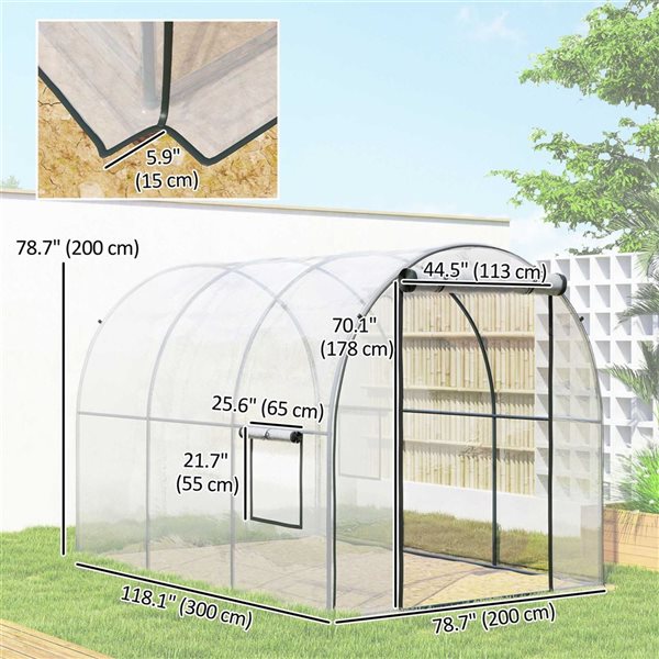 Outsunny Clear Walk-In Greenhouse with Steel Frame
