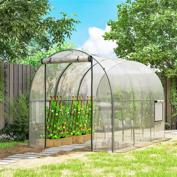 Outsunny Clear Walk-In Greenhouse with Steel Frame
