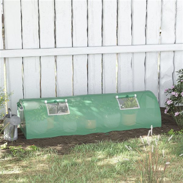Outsunny Green Mini Greenhouse with Steel Frame