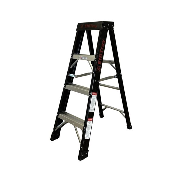 Effitray 4-ft Type 1A Stepladder w/ 3 Steps - Black