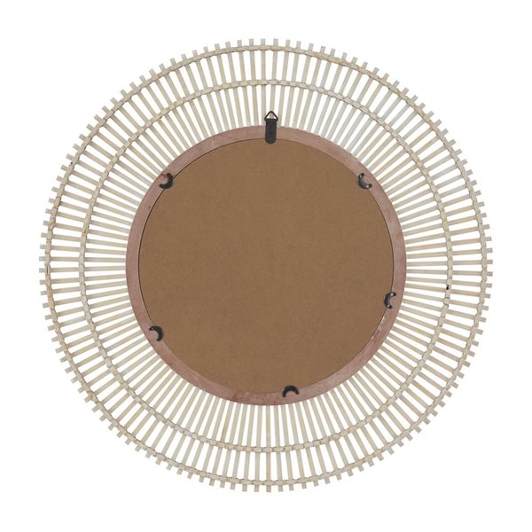 Grayson Lane Handmade Wrapped Rattan Starburst Wall Mirror - Cream