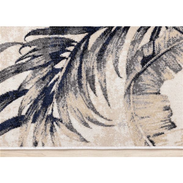 Rug Branch Callaya 5 x 8-ft Contemporary Botanical Area Rug - Cream