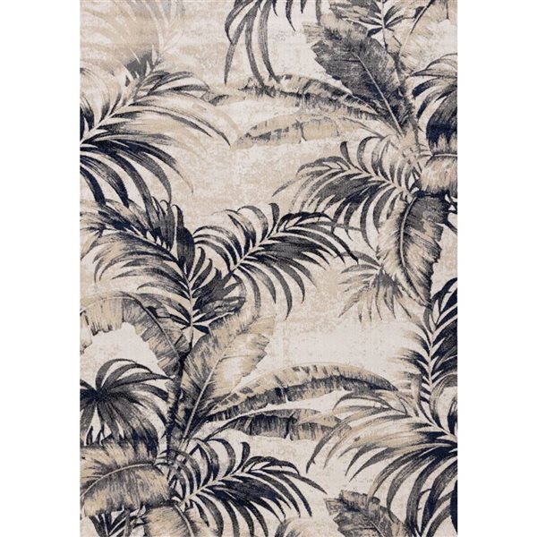 Rug Branch Callaya 5 x 8-ft Contemporary Botanical Area Rug - Cream