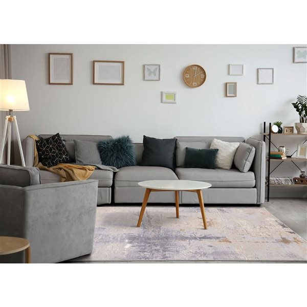 Rug Branch Zephyr 5 x 8-ft Contemporary Distressed Area Rug - Taupe