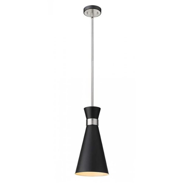 Whitfield Lighting Pendant Light w/ Chrome Accents - Black