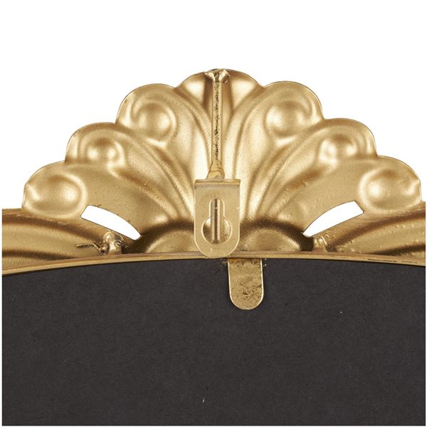 Grayson Lane Tall Ornate Arched Baroque Floor Mirror with Gold Metal Scroll Accent