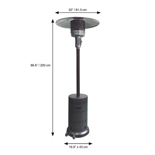 Patioflare Volaris Propane Patio Heater - Black