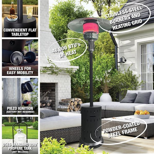 Patioflare Volaris Propane Patio Heater - Black