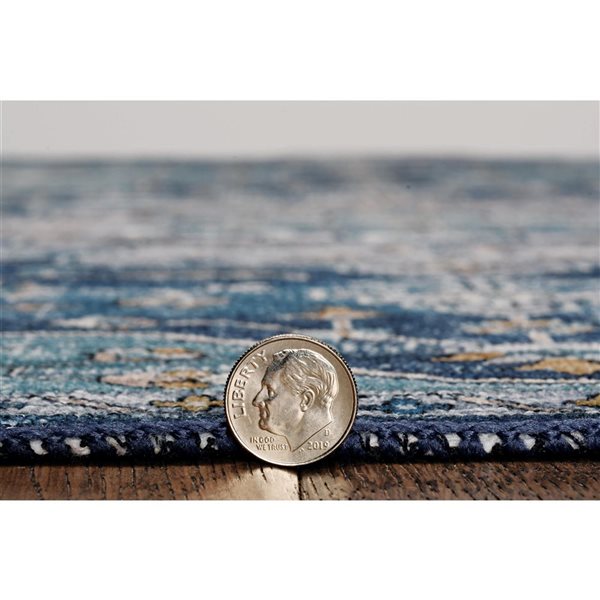 Linon Home Decor Washable Sariah 5 x 7-ft Area Rug - Teal/Ivory