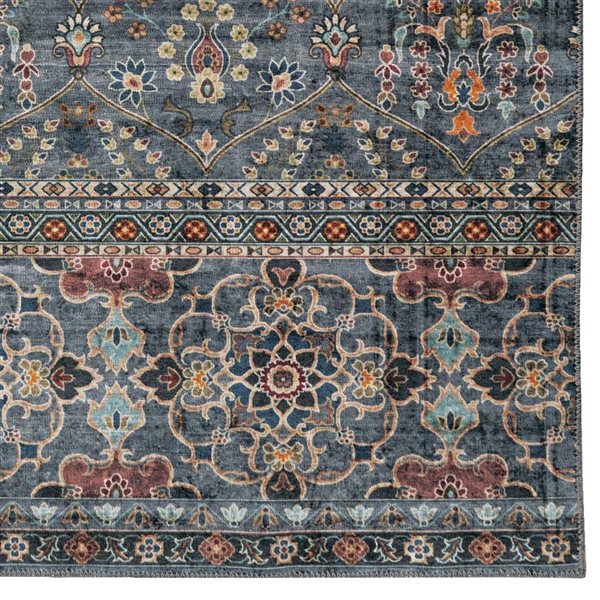 Linon Home Decor Washable Grant 5 x 7-ft Area Rug - Teal/Ivory