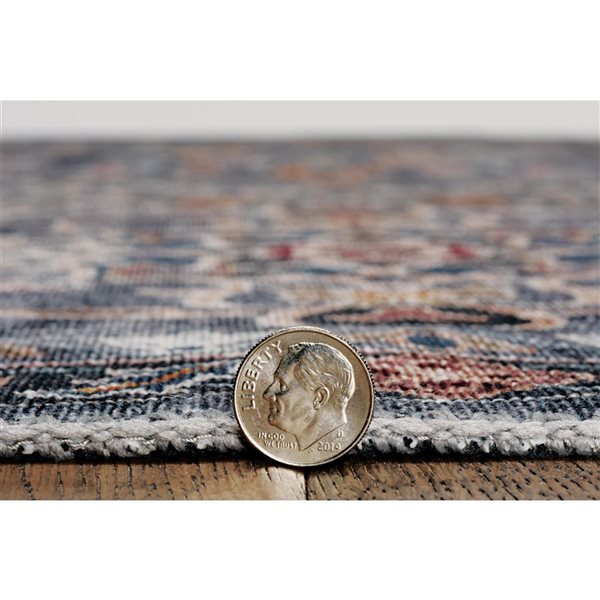 Linon Home Decor Washable Grant 5 x 7-ft Area Rug - Teal/Ivory