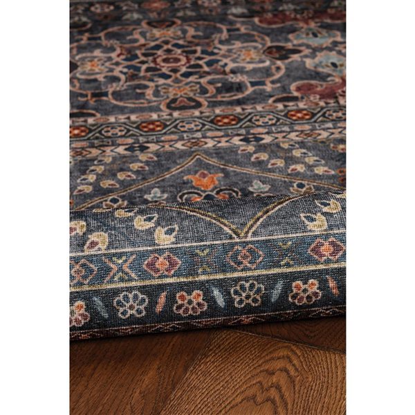 Linon Home Decor Washable Grant 5 x 7-ft Area Rug - Teal/Ivory