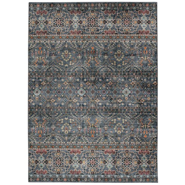 Linon Home Decor Washable Grant 5 x 7-ft Area Rug - Teal/Ivory