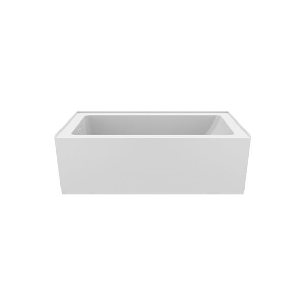 DreamLine Nevia 60 x 30-in White Acrylic Alcove Left-Hand Drain Bathtub with Linear Overflow