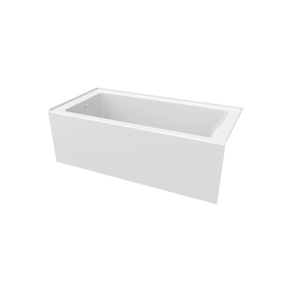 DreamLine Nevia 60 x 30-in White Acrylic Alcove Left-Hand Drain Bathtub with Linear Overflow