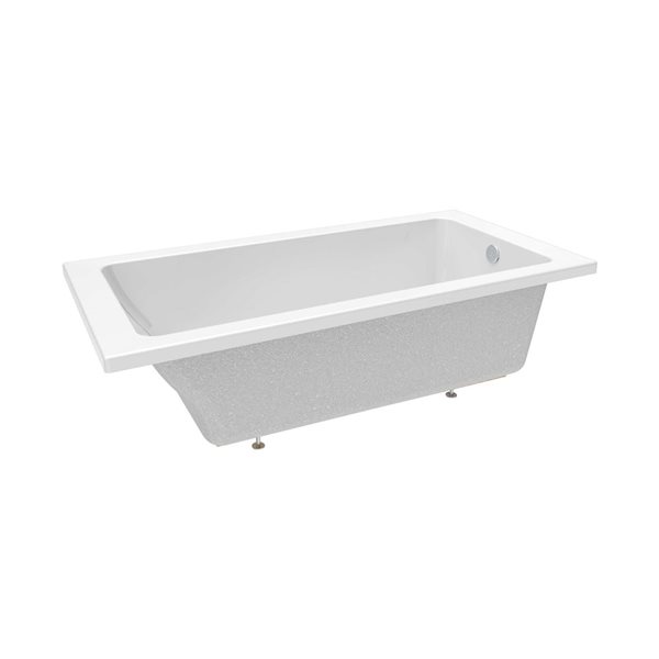 DreamLine Nevia 60 x 30-in White Acrylic Drop-in White End Drain Bathtub