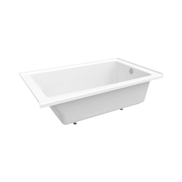 DreamLine Nevia 60 x 36-in White Acrylic Alcove Right-Hand Drain Bathtub