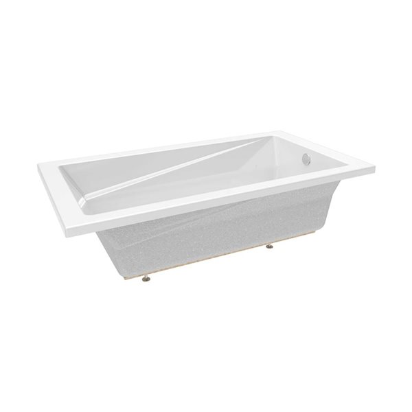 DreamLine Amavi 60 x 32-in White Acrylic Drop-in White End Drain Bathtub