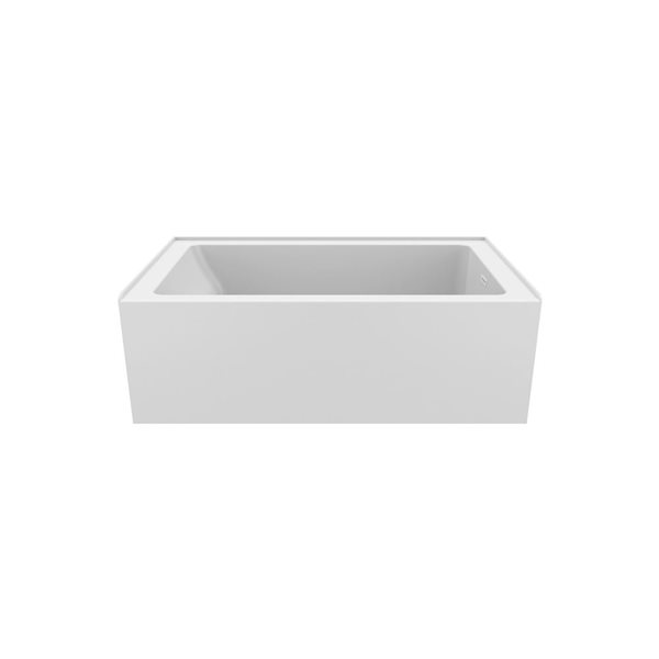 DreamLine Nevia 60 x 32-in White Acrylic Alcove Right-Hand Drain Bathtub with Linear Overflow