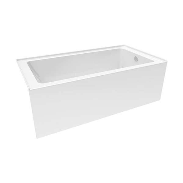 DreamLine Nevia 60 x 36-in White Acrylic Alcove Right-Hand Drain Bathtub