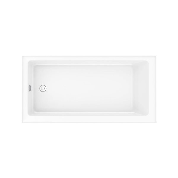 DreamLine Adana 60 x 30-in White Acrylic Alcove Left-Hand Drain Bathtub