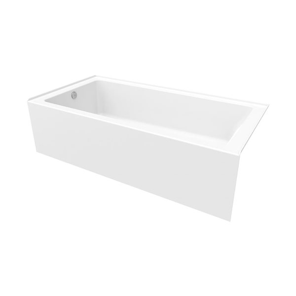 DreamLine Nevia 72 x 36-in White Acrylic Alcove Left-Hand Drain Bathtub