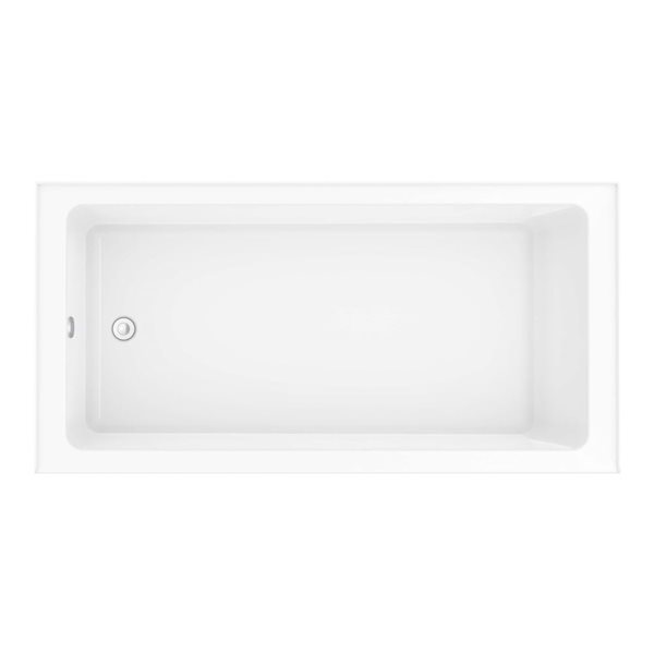 DreamLine Nevia 72 x 36-in White Acrylic Alcove Left-Hand Drain Bathtub